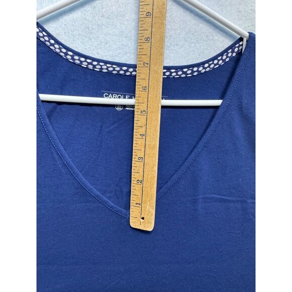 Carole Hochman Womens Plus Size XL Sleeveless Navy Blue V-Neck Tank Top - Picture 6 of 7